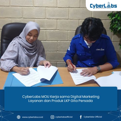 CyberLabs melakukan kerja sama dan penandatangan MOU dalam memasarkan layanan LKP Gita Persada dan memasarkan produk barista hasil binaan