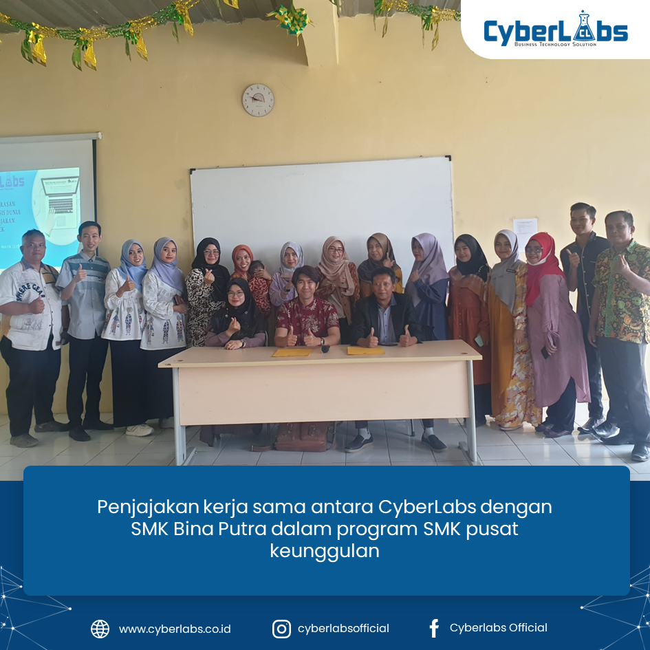 Penjajakan kerja sama antara CyberLabs dengan SMK Bina Putra dalam program SMK Pusat keunggulan.