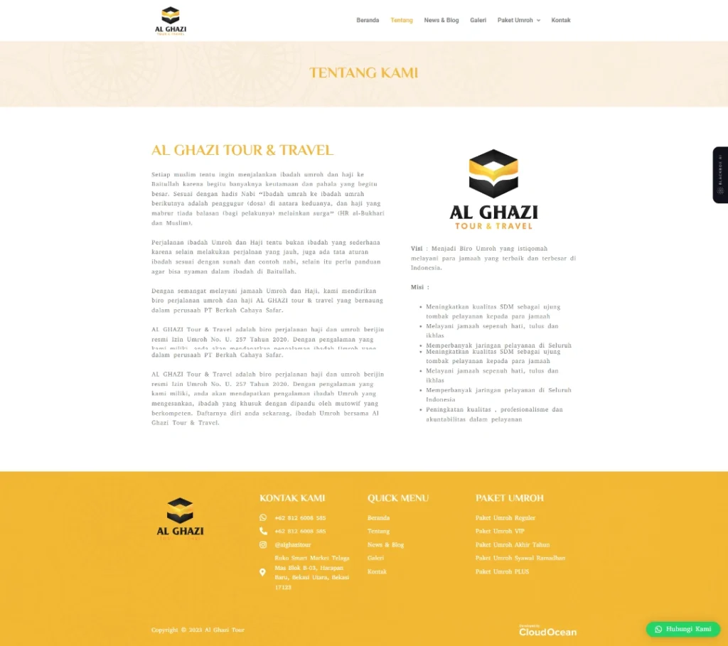 Al Ghazi Tour - Page 1 - Portfolio Website CyberLabs