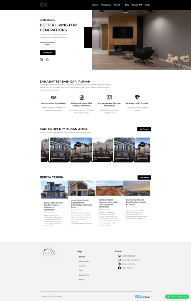 Portofolio Website - Vesta Realty